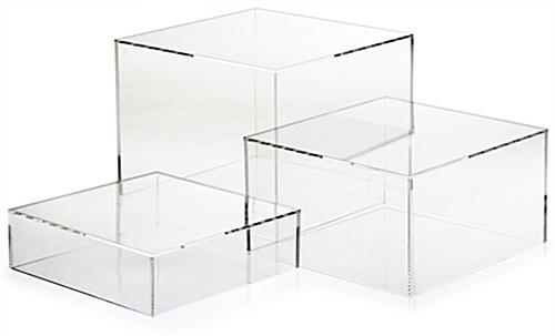 Riser Display Counter Top Display Box 8X8X12 Clear Acrylic Cube 