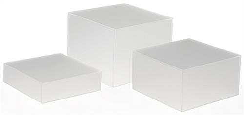 NOS 3 1/2” x 3 1/2” x 4 1/2” Acrylic 6 Sided Display Stand Riser Cube Box 