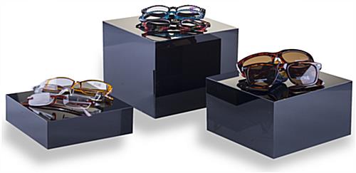 Shiny Black Acrylic Cube Display Set of 3