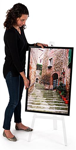 Non-folding acrylic A frame floor easel with stable structure