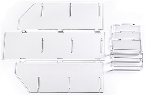 Printed countertop acrylic 3 tier shelf rack conveniently ships flat