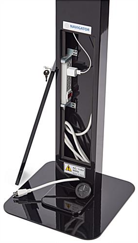 This secure tablet floor stand with cable management system