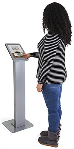 This secure tablet floor stand with durable aluminum material 