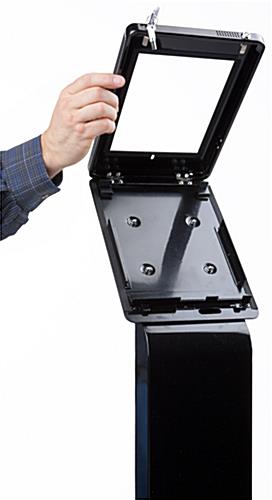 ADA compliant iPad Pro stand with hinged enclosure