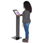 This tablet kiosk enclosure is an interactive display stand
