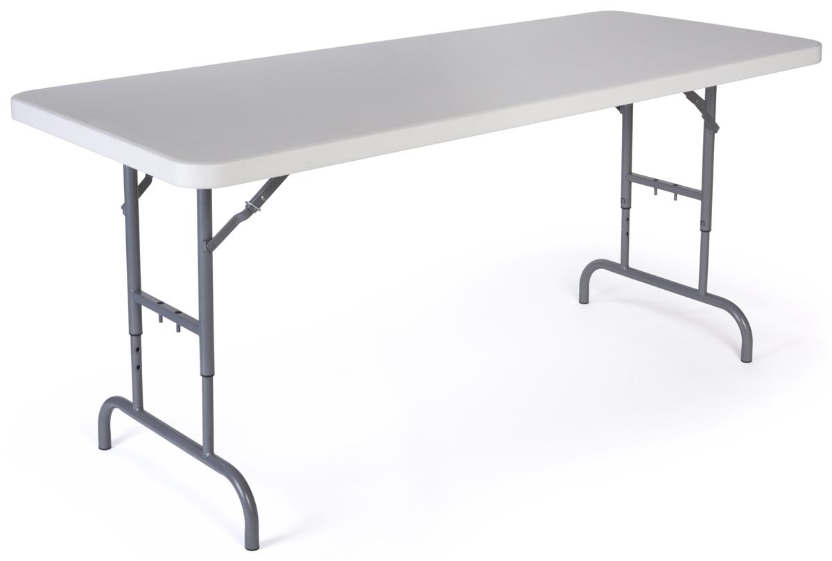 Tall Foldable Table 26 To 32 Inches High White Tabletop