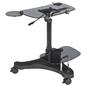 Sit To Stand Rolling Workstation with Glass Surfaces