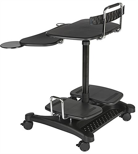 Mobile PC Workstation with ABS Plastic Shelves