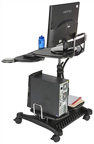 Mobile PC Workstation with Cable Management Tube
