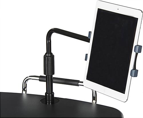 Rolling iPad Workstation  with Height Adjustable Tablet Holder