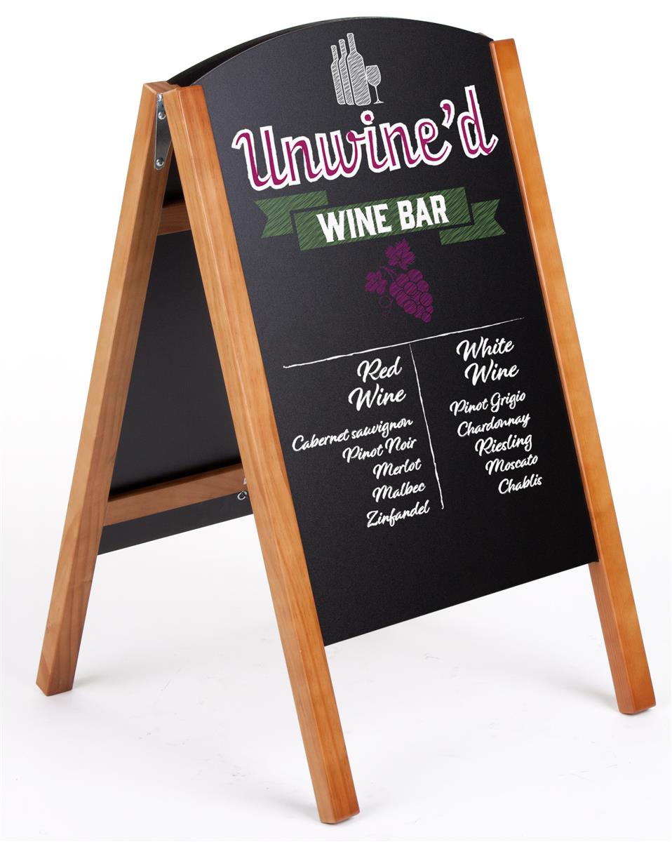 Custom Easel Chalkboard with Digital Printing Teak AFrame