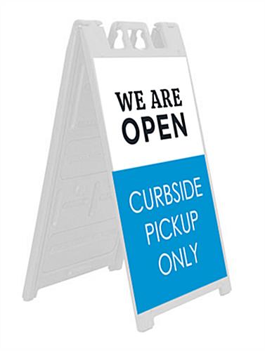 We are open curbside sign