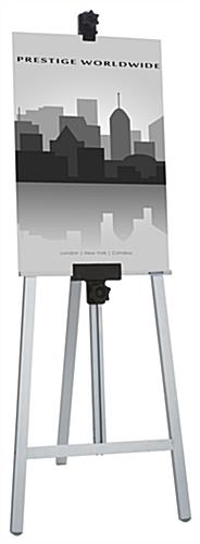 Silver Metal Fold-Up Easel with Height Adjustment for Artwork