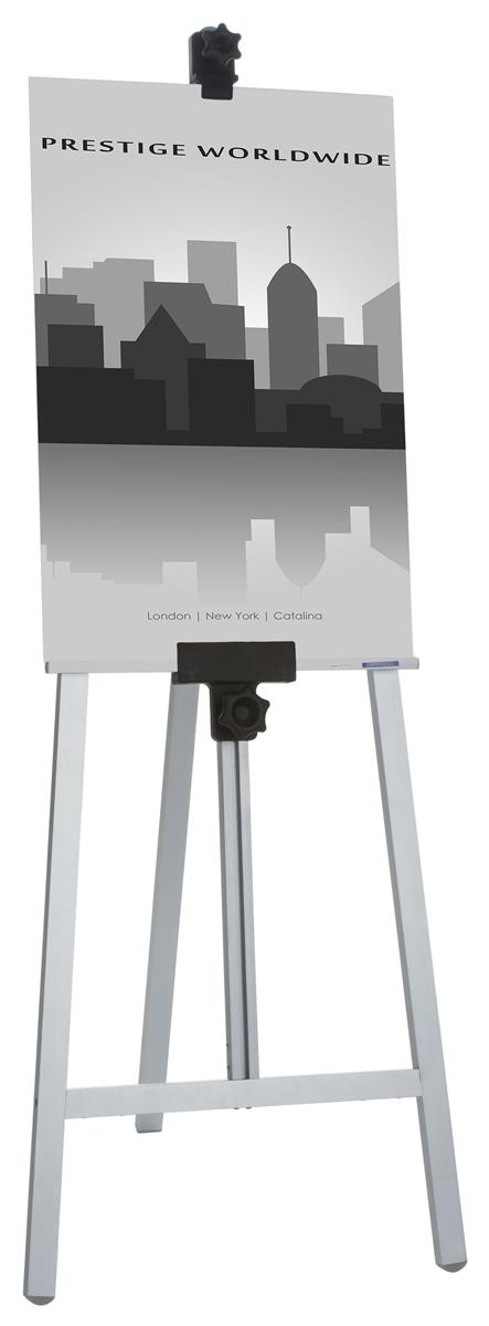 Silver Metal Fold-Up Easel | Aluminum with Adjustable Bracket