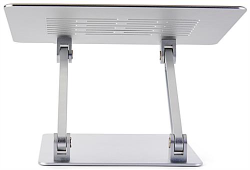 Adjustable laptop stand for desk with tilting angles and elevated accommodation