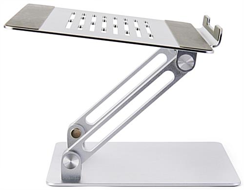 Adjustable laptop stand for desk with ventilation holes for cooling