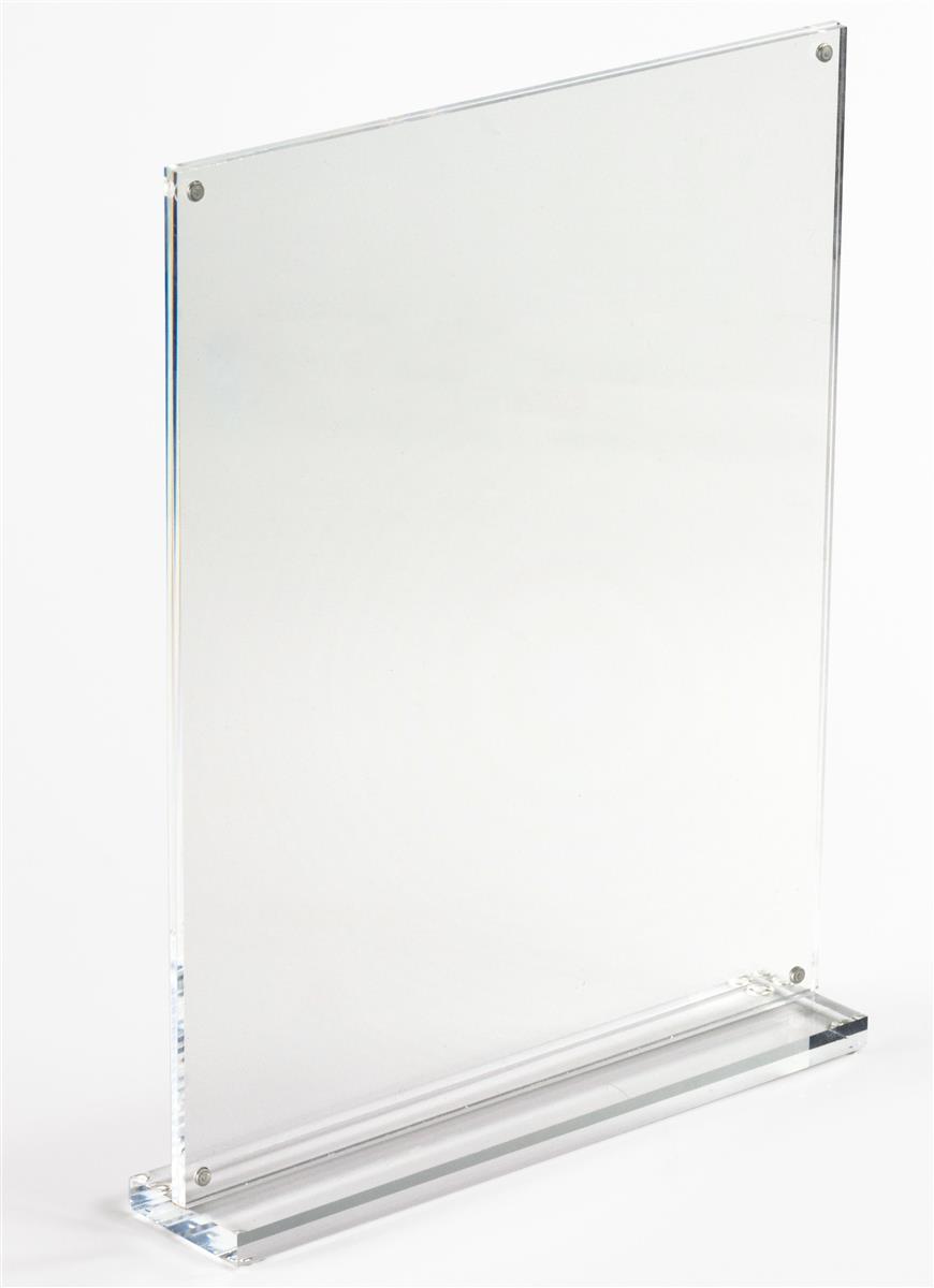 8.5 x 11 Stand Up Sign Holder Tabletop Portrait Orientation