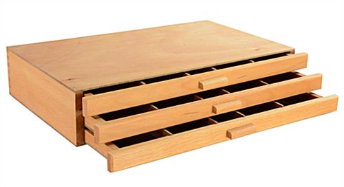 Art Supply Organizer  3-Drawer Wooden Storage Box for Artists