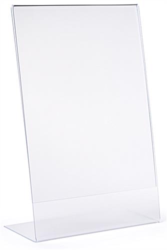 Portrait anti glare plastic slanted display frame