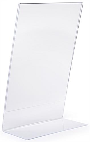 Acrylic 11 x 17 anti glare plastic slanted display frame