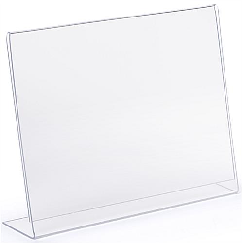 High-quality angled glare free clear plastic horizontal sign holder