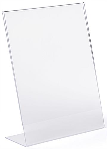 Countertop slant back non glare acrylic sign frame