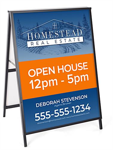 22 x 28 Yard Sign Frames | Black Steel Holder w/ Poster Slots