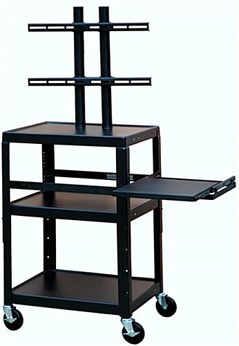 Black mobile AV cart