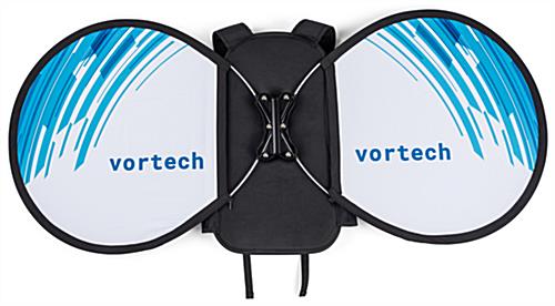 Custom printed o-shape wearable advertising backpack