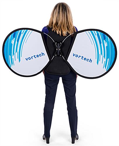 O-shape wearable advertising backpack with custom graphics