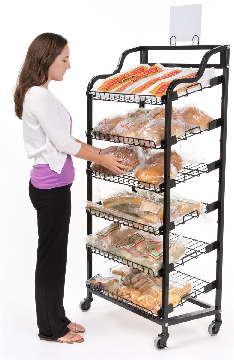 Wire Bakery Display Black Finish & Custom Header