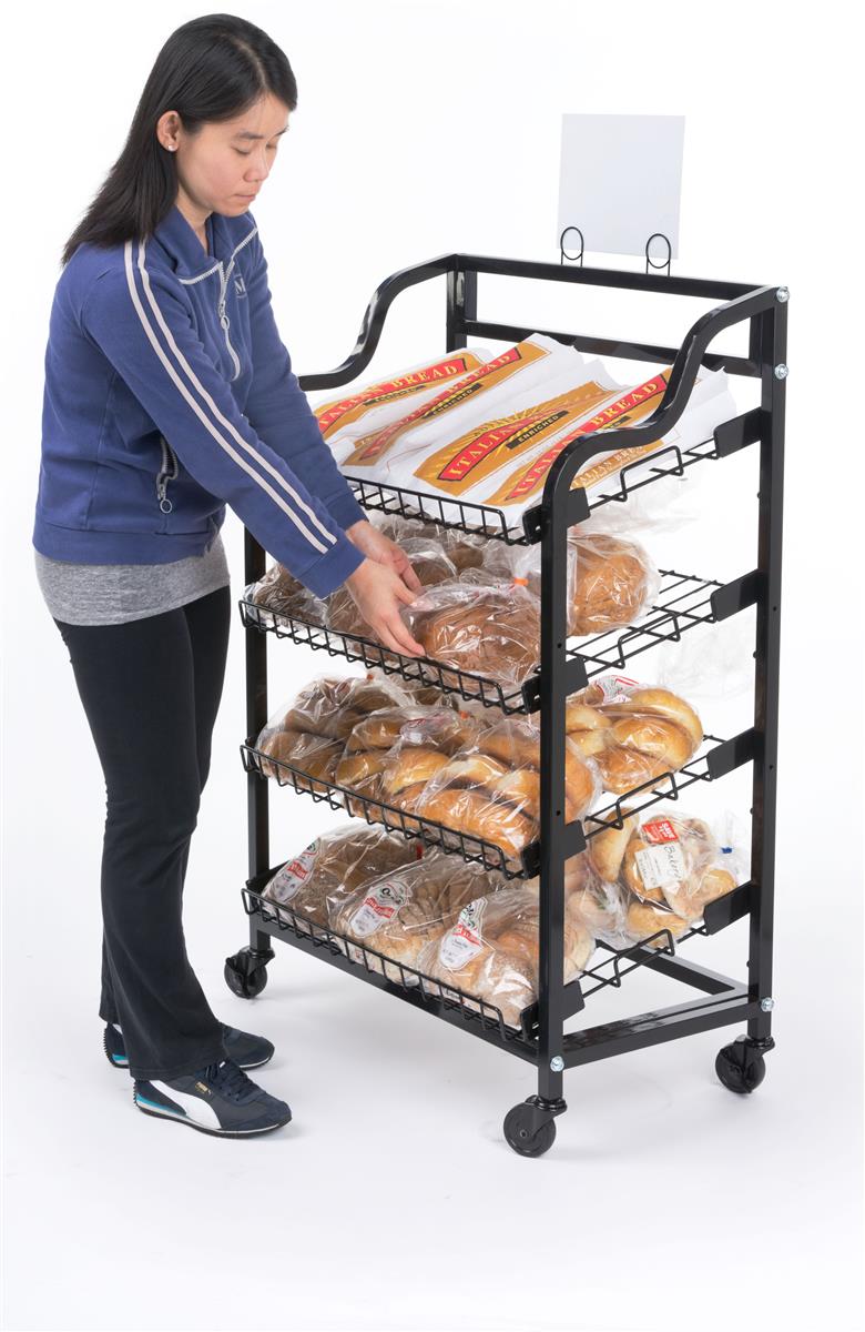 Wire Bakery Display Black Finish & Custom Header