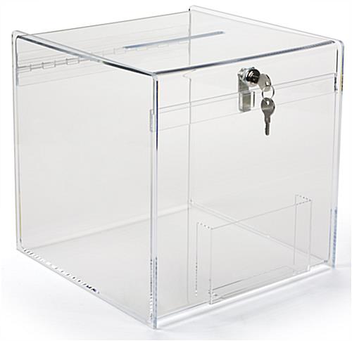 Plexiglass Donation Box with Hinged Top
