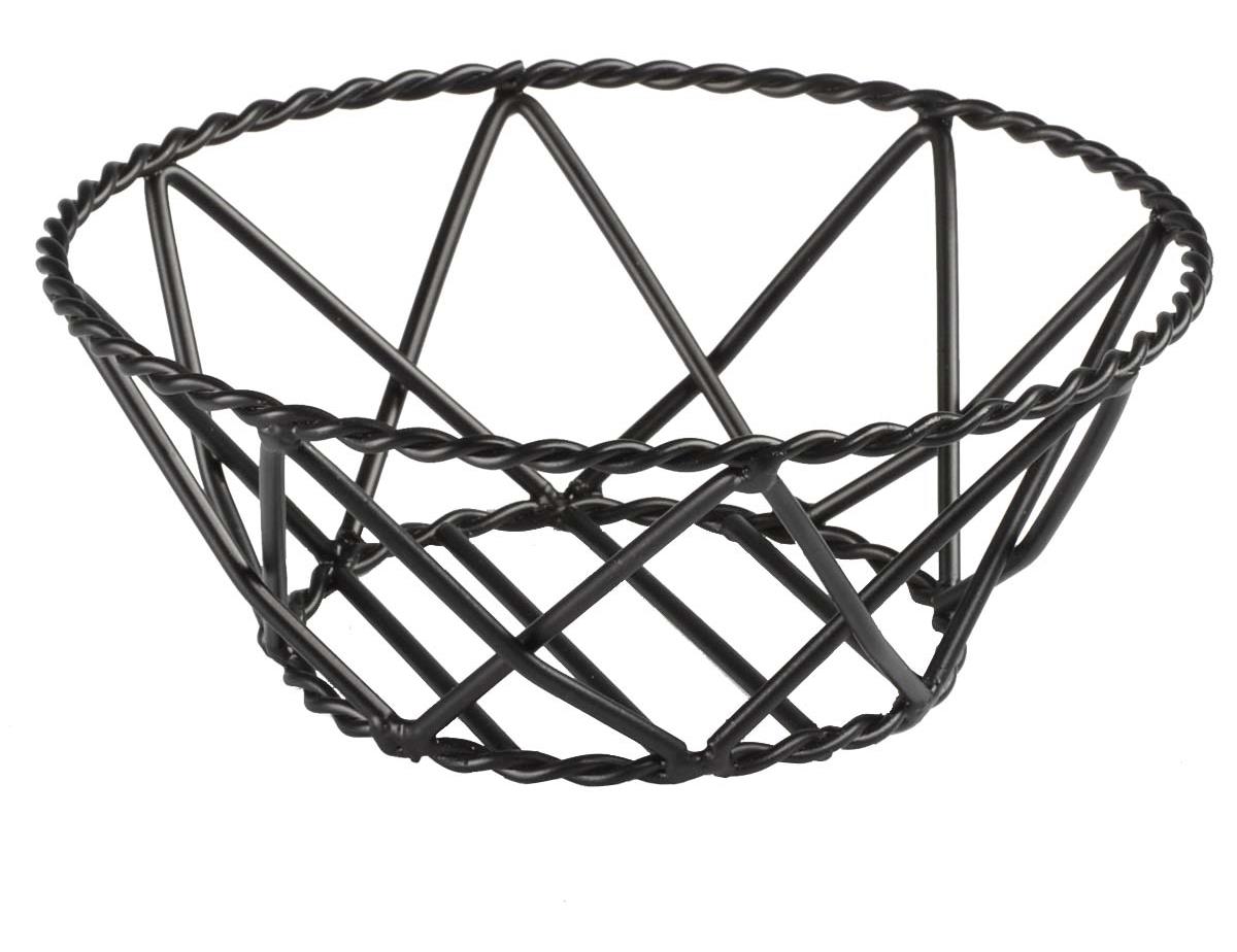 Metal Bread Baskets Oval Design & Braided Black Steel
