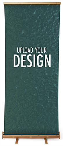 Bamboo banner stand with custom artwork options 