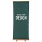 Bamboo banner stand with custom artwork options 