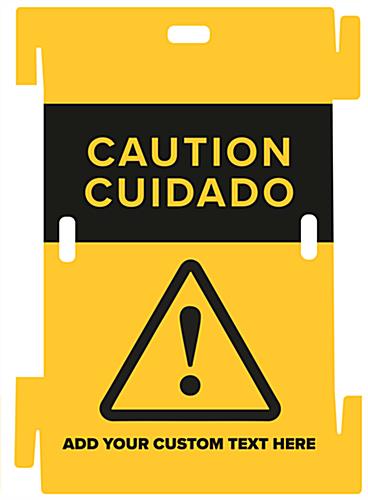 Interlocking caution barricade with 31 inch by 42 inch Bubble X panels