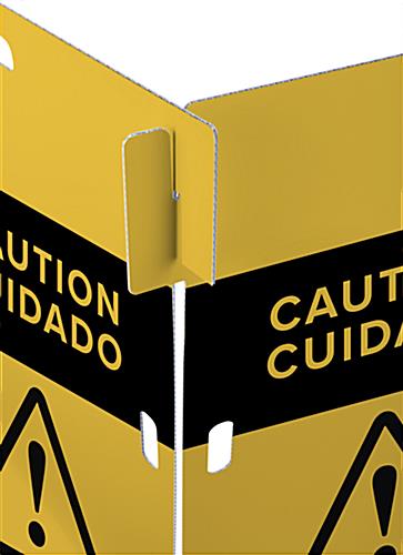 Interlocking caution barricade with simple slide in assembly 