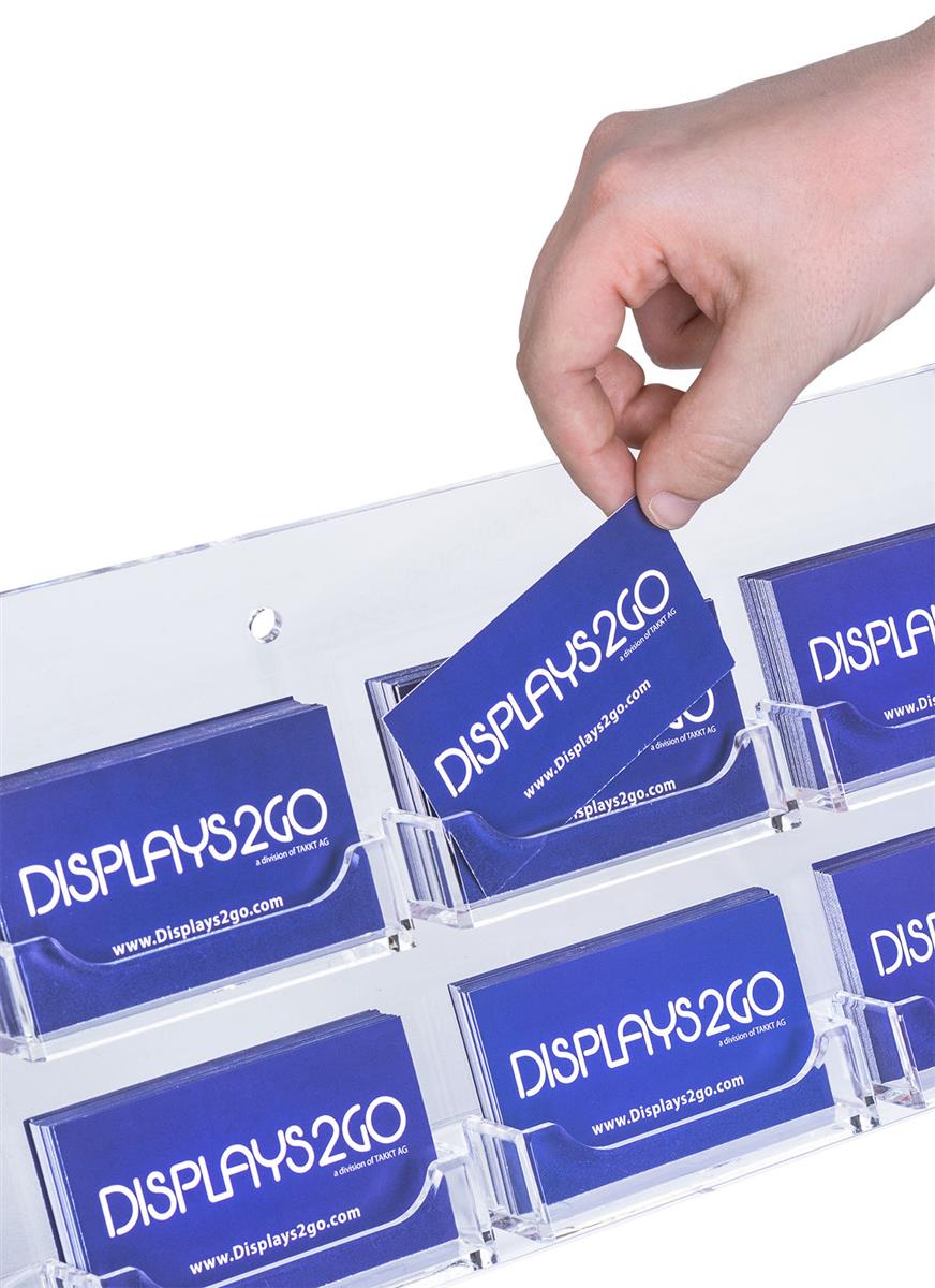 2 Packs Acrylic Desktop Business Card Holder Horizontal Clear