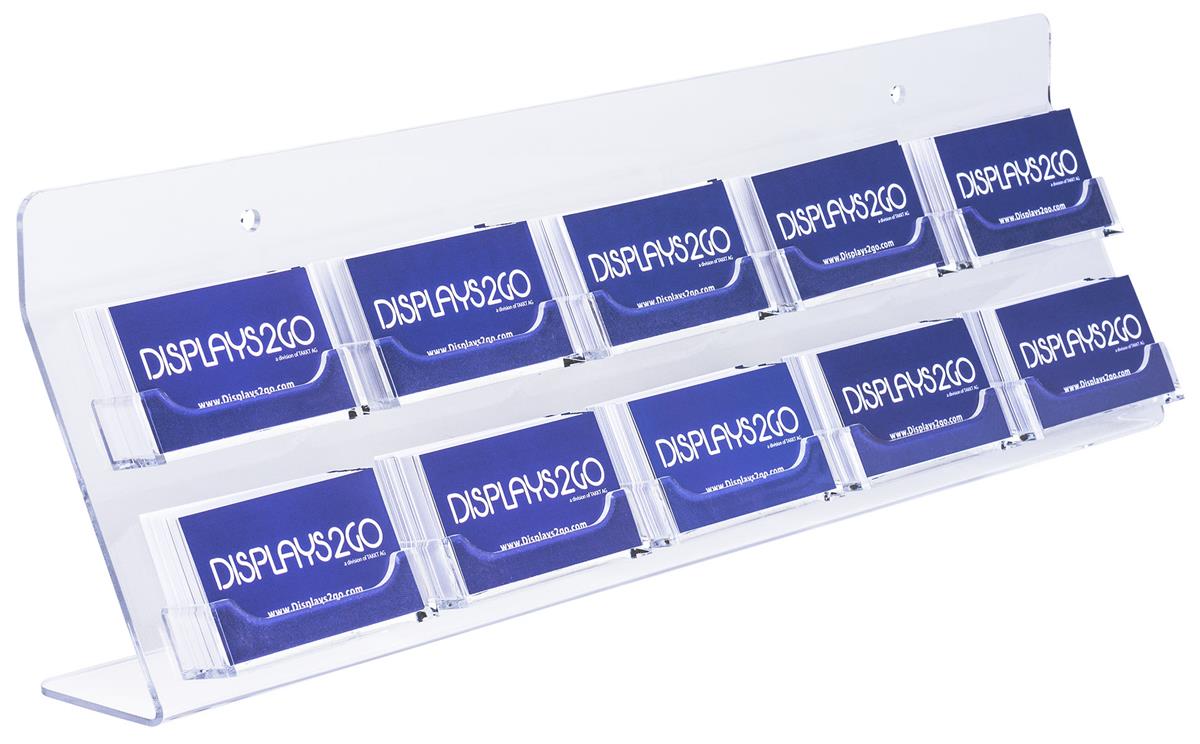 2-Slot Business Card Holder Dip Side Acrylic Template 