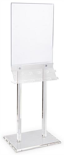 Clear Poster Stand with Business Card Pockets on One Rack