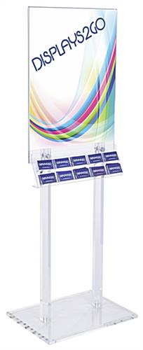 Double Sided Clear Poster Stand with Business Card Pockets