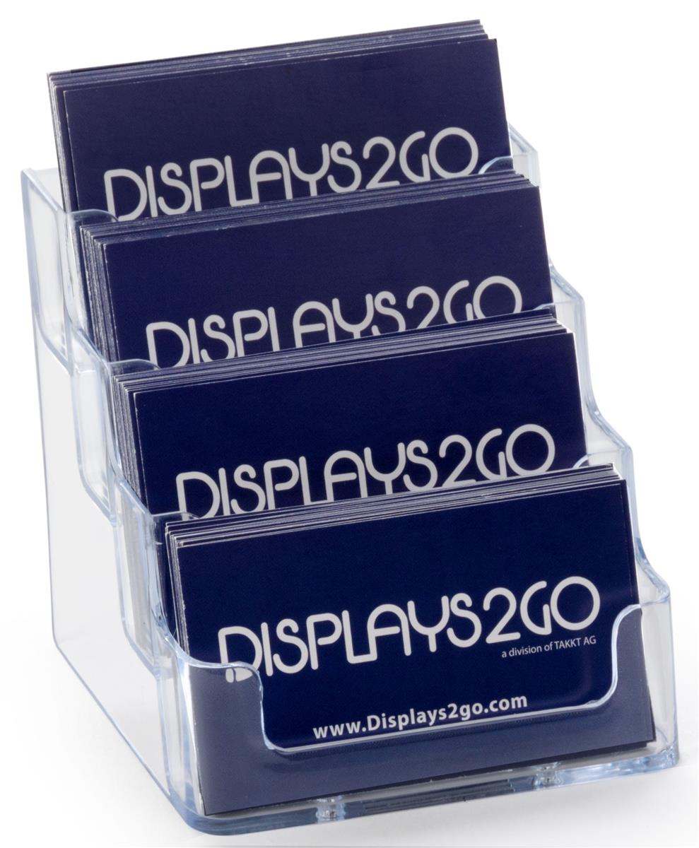 Details about   4 Pocket Desktop Clear Acrylic Business Card Holder Countertop Display Stand  BW 