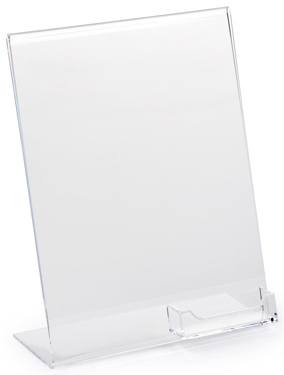 8.5" x 11" Sign Holder with Vertical Business Card Pocket Attached Table Qty 6 