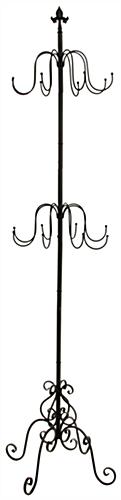 Wrought Iron Coat Rack | 2-Tier Stand with (16) Hooks