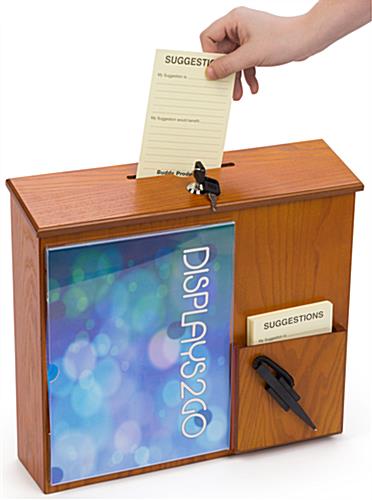 Wall Mounted Suggestion Box with Front Pocket