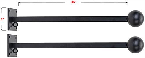 Finial pole banner hardware mounts with durable carbon steel construction 