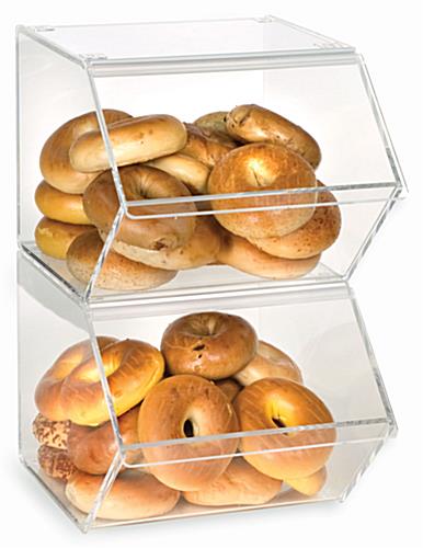 Bagel Bin With Connectors For Stacking Capability
