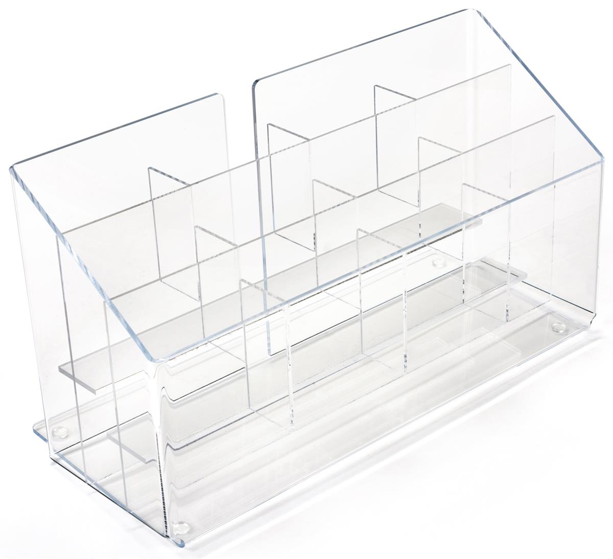 Holds 4x9 Brochures or Pamphlets 8 Full-Size Pockets Clear Acrylic Wall Mount Brochure Holder 