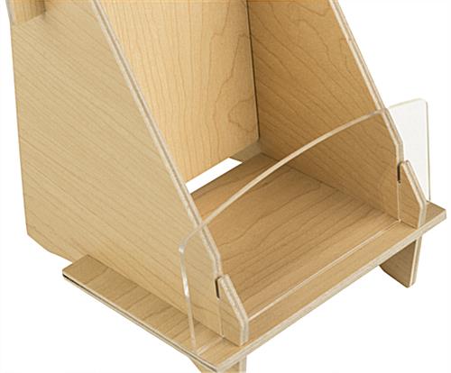 Knock Down Wood Brochure Holder | Clear Acrylic Front